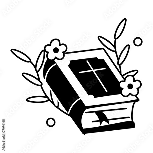 Get your hands on bible book glyph sticker 