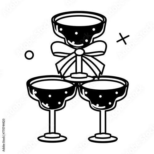 Premium glyph sticker of wedding drinks 