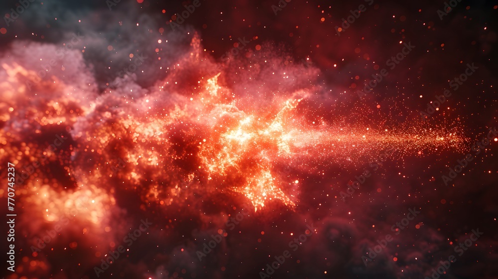 Stunning Cosmic Explosion: A Vivid Display of Galactic Phenomenon with Bright Colors and Sparkling Stars Stunning Cosmic Explosion: A Vivid Display of Galactic Phenomenon with Bright Colors and Sparkling Stars