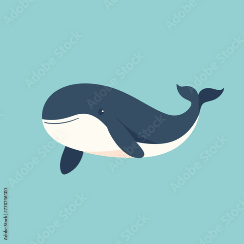 Cute whale cartoon illustration vector design
