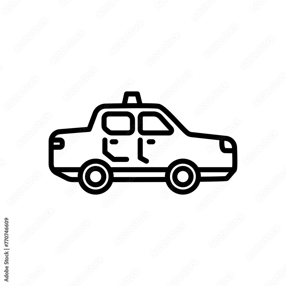 taxi icon vector in line style