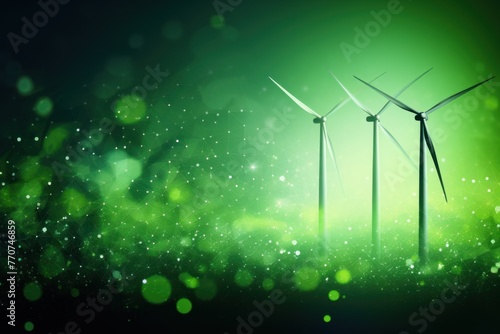 Design background abstract with wind energy with wind turbine. Concept for green renewable energy. © rabbit75_fot