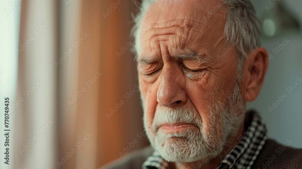 portrait of a sad elderly man. selective focus. portrait of a sad elderly man. selective focus.
