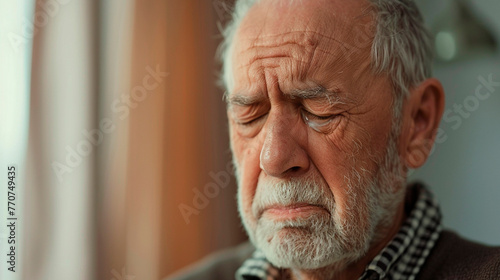 portrait of a sad elderly man. selective focus.