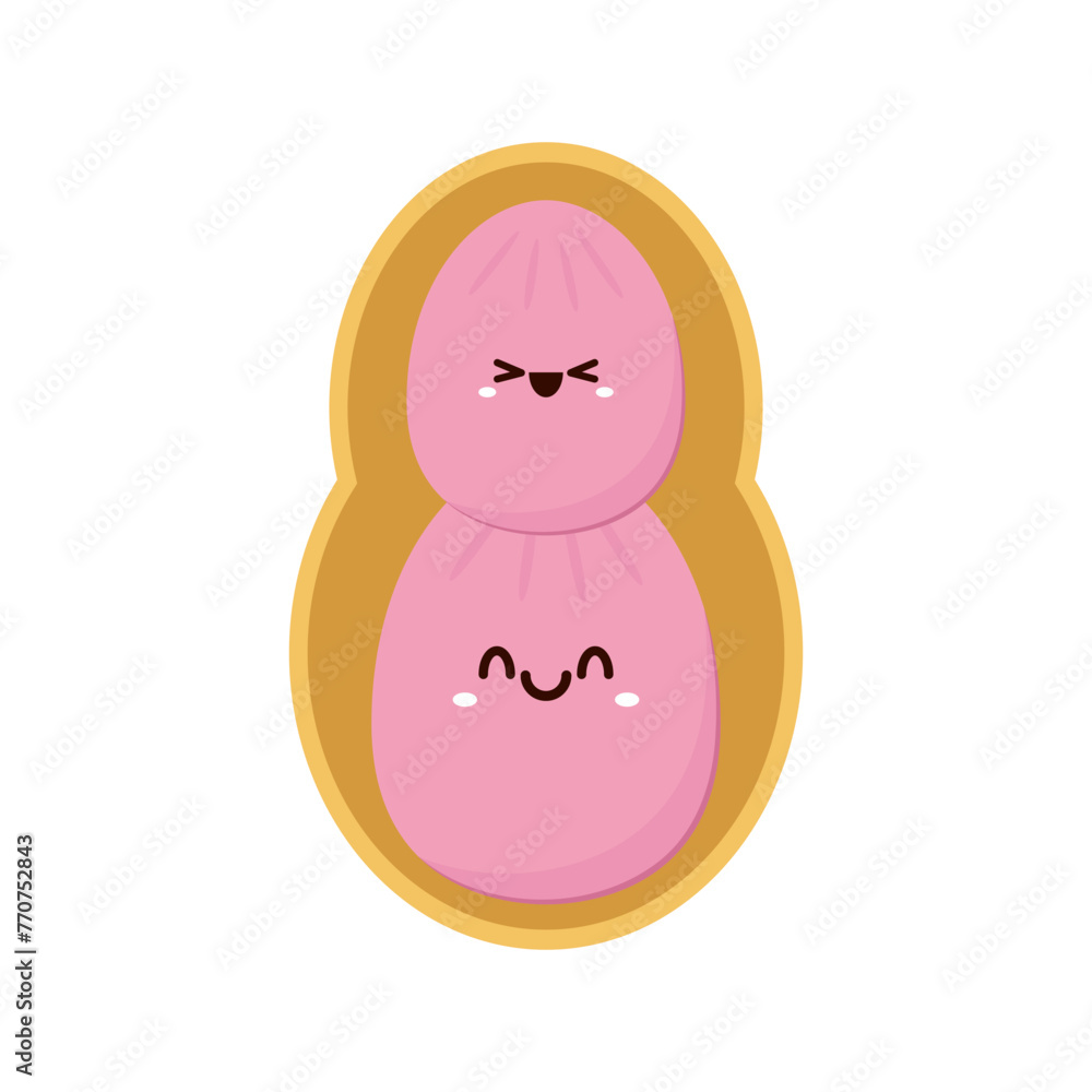 Peanut cartoon vector. Peanut on white background. Peanut cartoon vector. Peanut on white background.