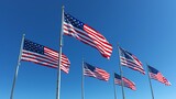US national flag flying in air
