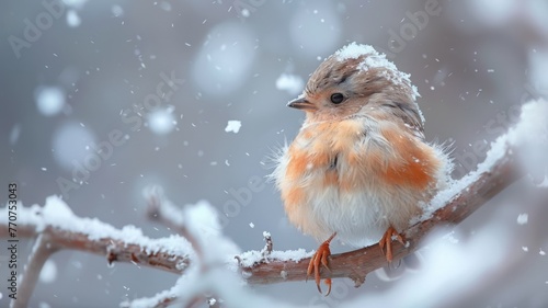 A bird fluffing up its feathers, chilly fluffer photo