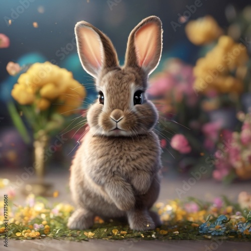 cute rabbit in the garden