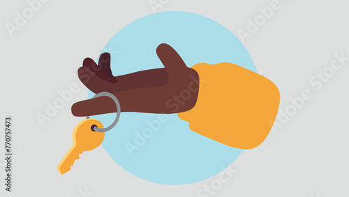 Adobe IllustVektor-Illustration einer Hand, die einen Schlüssel übergibt - Eigentum Konzeptrator Artwork