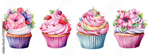 Watercolor Cupcakes 
