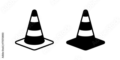 Traffic cone icon. Traffic warning sign. for mobile concept and web design. vector illustration