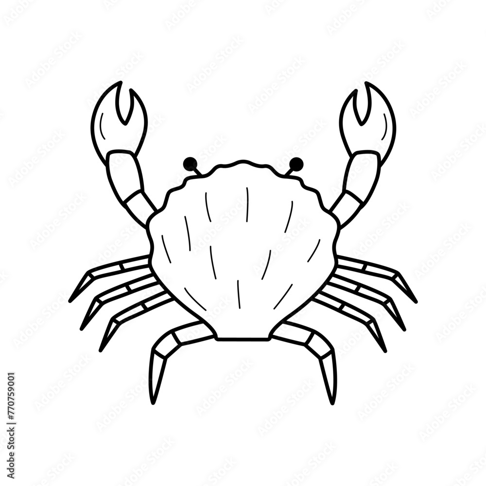 Crab doodle style icon. Vector illustration of river and marine life. Isolated on white delicacies seafood. Crab doodle style icon. Vector illustration of river and marine life. Isolated on white delicacies seafood.