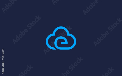 letter e with clouds logo icon design vector design template inspiration