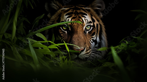 Majestic wild tiger in his natural habitat under the twilight © Vernon