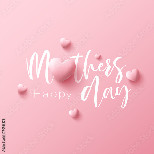 Happy Mother's Day lettering design. Mother's Day holiday greeting card. Vector Illustration.