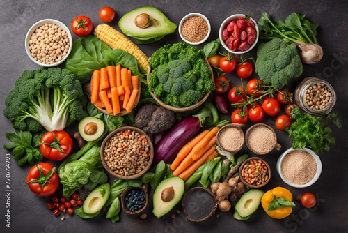 No 1 Healthy super food selection, healthy food concept vegetarian and vegan food vegetables. - 8