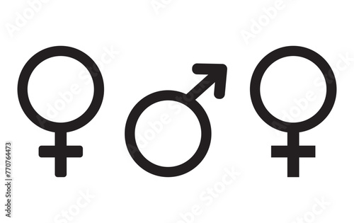 Gender equality symbol, flat vector illustration icon signifies that women and men should always have equal opportunities