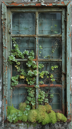 Nature's Takeover Weathered Windows Reveal Tapestry of Autumnal Hues