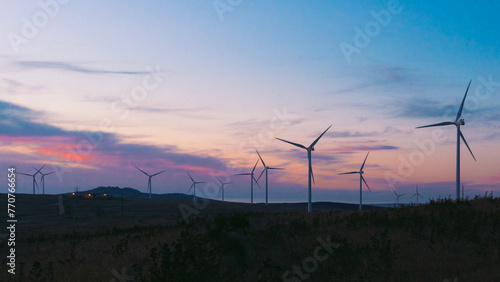 Wind farm at sunset, South Africa