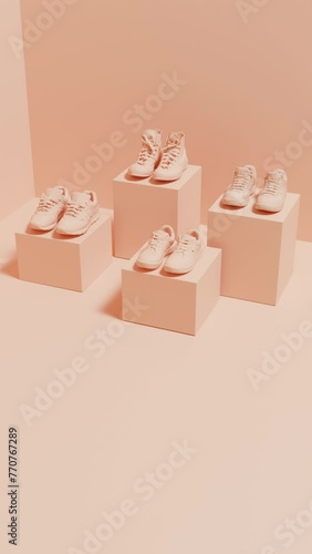 Shoes on animated boxes photo