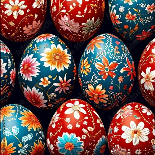 a Beautiful colorful easter eggs, birght and colorful Easter Egg photo