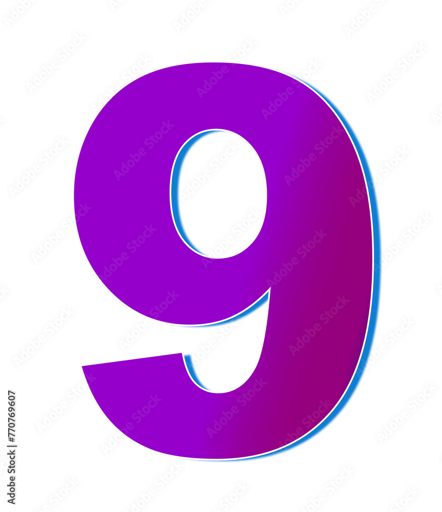 Abstract number isolated, anniversary symbol, design decorative elements, pink, purple Abstract number isolated, anniversary symbol, design decorative elements, pink, purple