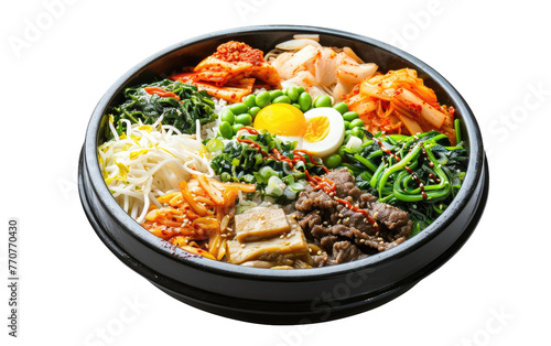 Exploring Korean Special Dish Namul Isolated On White Background. Generative Ai