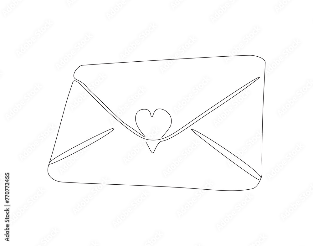 Continuous one line drawing of envelope letter. One line of paper envelope. Email message post letter continuous line art. Editable outline. Continuous one line drawing of envelope letter. One line of paper envelope. Email message post letter continuous line art. Editable outline.