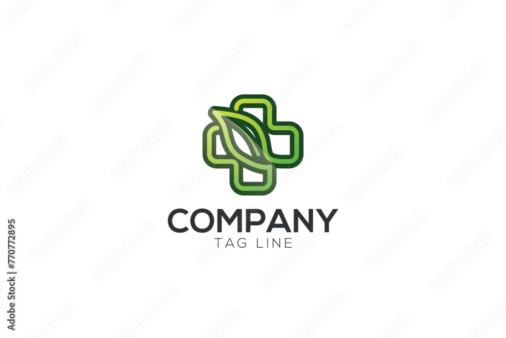 Fototapeta premium pharmacy green cross logo