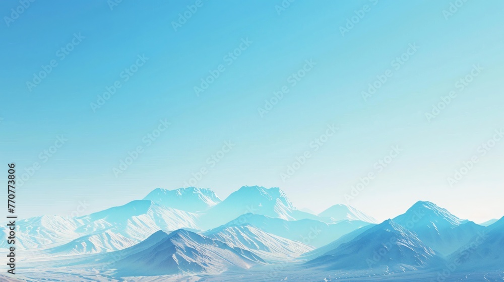 A majestic mountain range under a clear blue sky with space for text symbolizing adventure and exploration