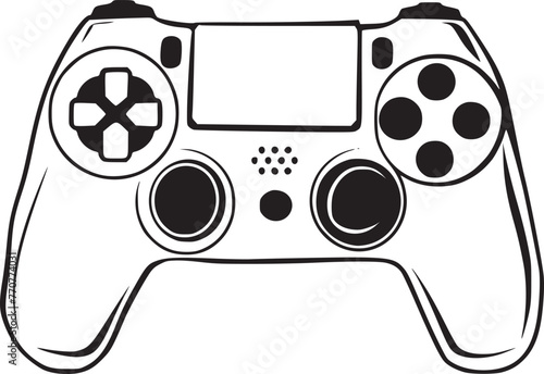 Outline game controller icon. Linear joystick sign, wireless gamepad for game console with editable stroke