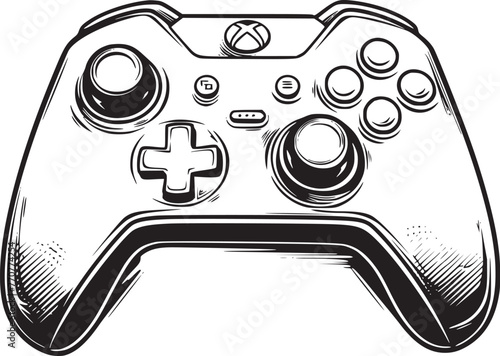 Outline game controller icon. Linear joystick sign, wireless gamepad for game console with editable stroke