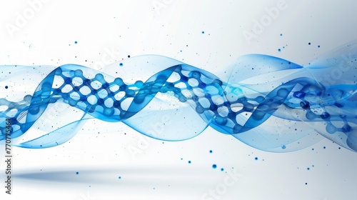 DNA molecule structure. Glowing particles science background for banner or flyer