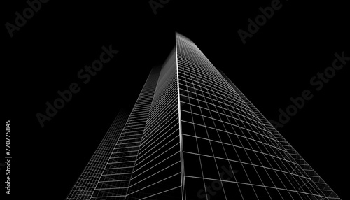 Abstract buildings 3d rendering. Architectural background 