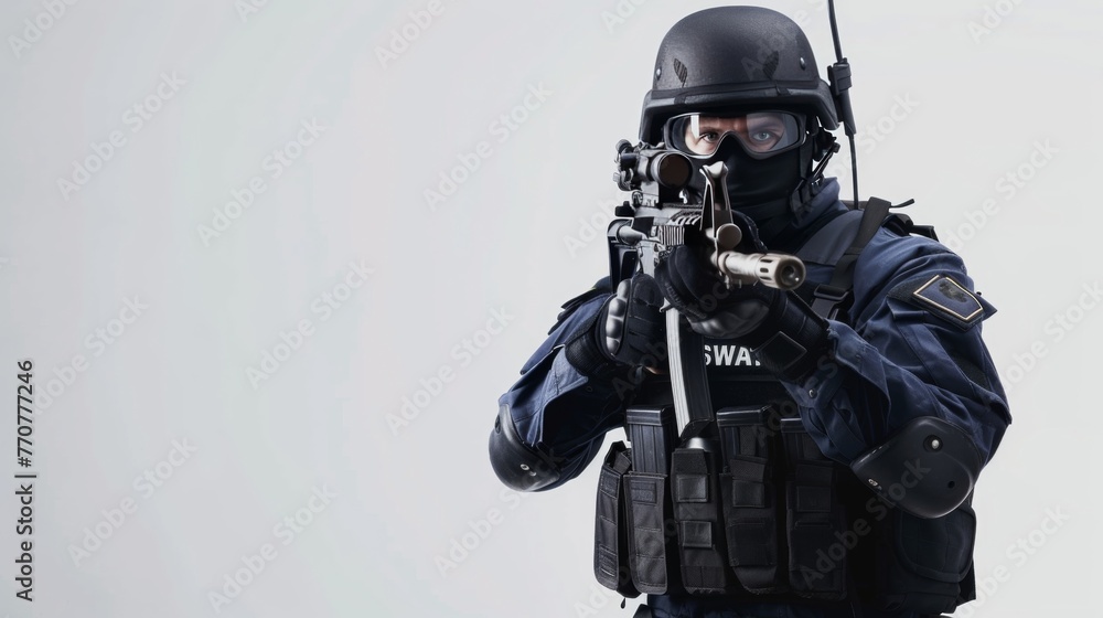 Portrait of a special police force SWAT tactical team soldier Portrait of a special police force SWAT tactical team soldier
