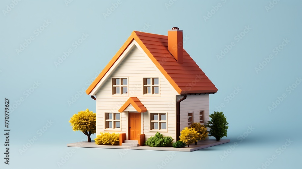 Mini house model. Real estate concept. illustration