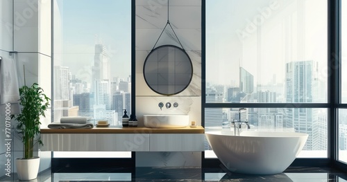 Modern Loft Bathroom Infused with Urban Views and Natural Light