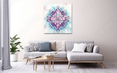 Intricate Floral Mandala Wall Art.