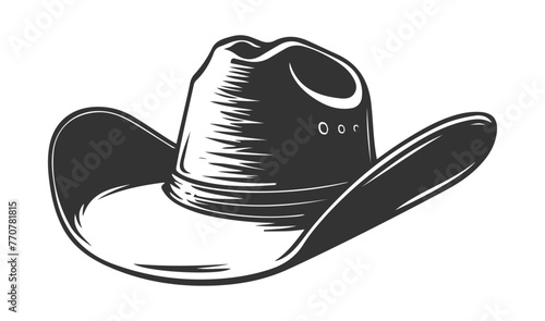 Vector icon or logo of a black cowboy hat.