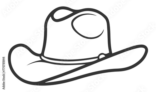 Vector icon or logo of a black cowboy hat.