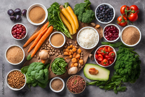 Healthy super food selection, healthy food concept vegetarian and vegan food vegetables. - 6