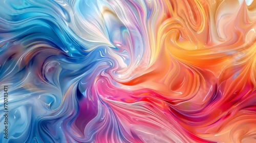 Swirling colors merging on canvas symbolizing unity and support in abstract forms inviting interpretation and reflection