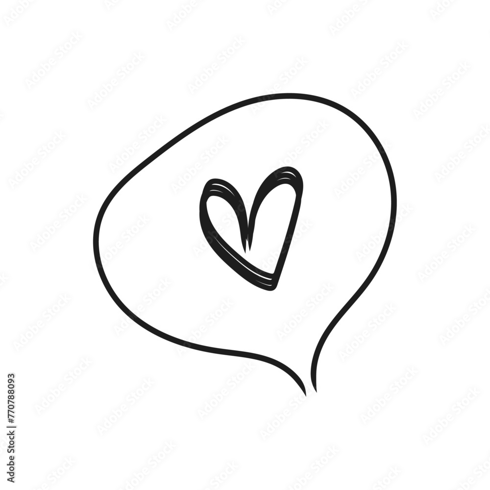 Vector dialog cloud with heart love symbol doodle linear cartoon coloring book
Vector dialog cloud with heart love symbol doodle linear cartoon coloring book