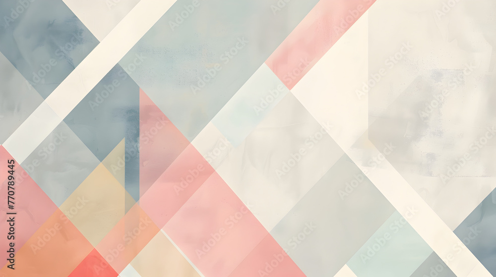 Fototapeta premium This image features a soft pastel-colored geometric pattern with a modern and aesthetic feel