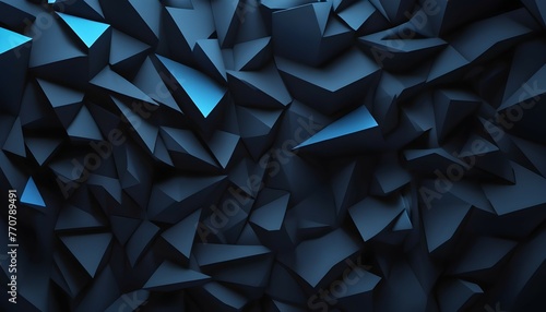 Modern black blue abstract background. Minimal. Color gradient. Dark. Web banner. Geometric shape. 3d effect. Lines stripes triangles. Design. Futuristic. Cut paper or metal effect. Luxury. Premium. © Awais05