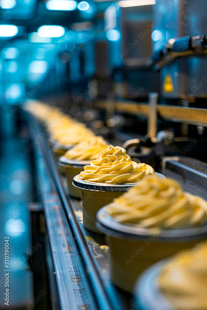 cream in the factory industry. selective focus. cream in the factory industry. selective focus.