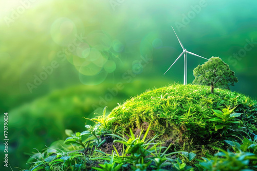 Green industry eco power for sustainable energy saving environmental friendly low carbon, Generative Ai