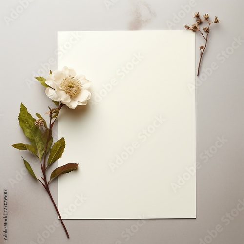 white paper with flower