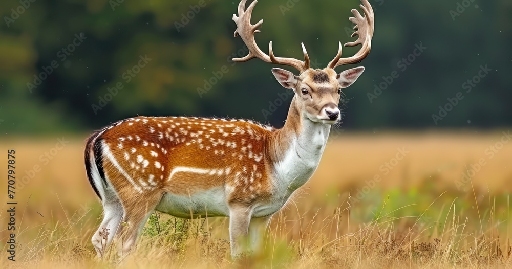 Fototapeta premium Powerful Fallow Deer Amidst Nature's Canvas