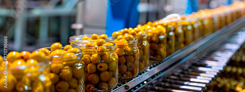 olives in the factory industry. selective focus. photo